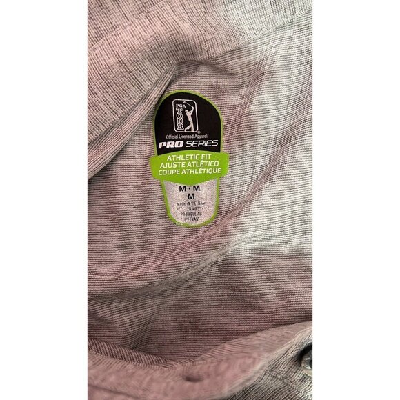 PGA Tour Pro Series Golf Polo‎ Shirt Medium Short Sleeve Gray - Picture 6 of 7